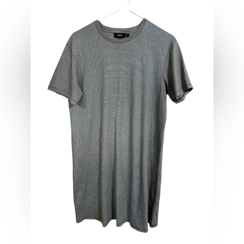 Theory Womens Perfect T-Shirt Dress in Striped Cotton Jersey Size P Small - Picture 3 of 5
